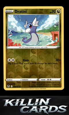 Reverse Holofoil Dratini 129/195 Pokemon Common SWSH12: Silver Tempest Card NM