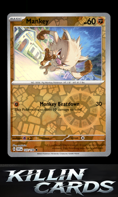 Reverse Holofoil Mankey 107/198 Pokemon Common SV01: Scarlet & Violet Base Set C