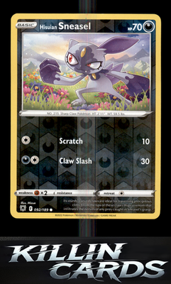 Reverse Holofoil Hisuian Sneasel 092/189 Pokemon Common SWSH10: Astral Radiance
