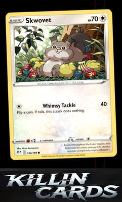 Skwovet 152/189 Pokemon Common SWSH03: Darkness Ablaze Card NM