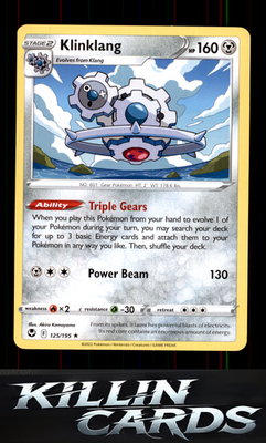 Klinklang 125/195 Pokemon Rare SWSH12: Silver Tempest Card NM