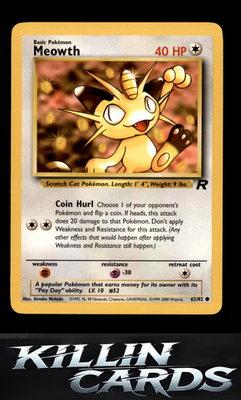 Meowth 62/82 Pokemon Common Team Rocket Card NM