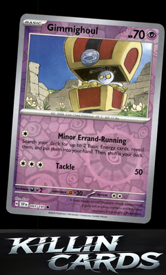 Reverse Holofoil Gimmighoul 097/191 Pokemon Common SV08: Surging Sparks Card NM