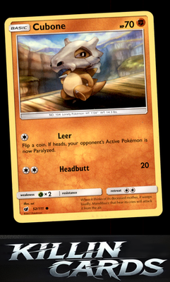 Cubone 52/111 Pokemon Common SM - Crimson Invasion Card NM