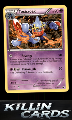Toxicroak 63/113 Pokemon Rare Legendary Treasures Card NM