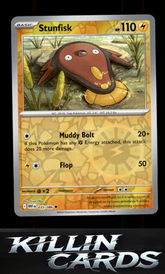 Reverse Holofoil Stunfisk 035/086 Pokemon Uncommon SV: White Flare Card NM