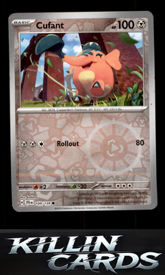 Reverse Holofoil Cufant 109/159 Pokemon Common SV09: Journey Together Card NM