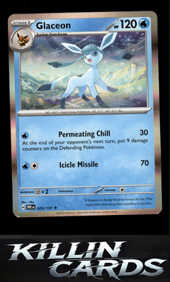Glaceon 025/131 Pokemon Rare SV: Prismatic Evolutions Card LP