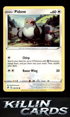 Pidove 143/192 Pokemon Common SWSH02: Rebel Clash Card NM