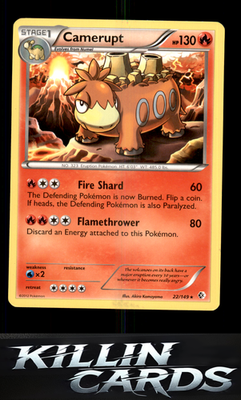 Camerupt 22/149 Pokemon Rare Boundaries Crossed Card LP