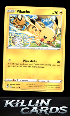 Pikachu 049/195 Pokemon Common SWSH12: Silver Tempest Card NM