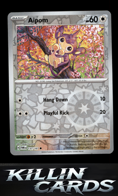 Reverse Holofoil Aipom 137/167 Pokemon Common SV06: Twilight Masquerade Card NM