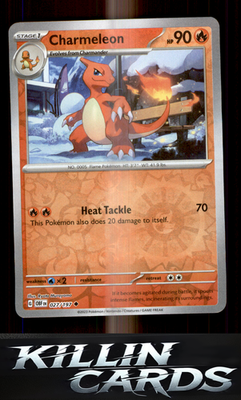 Reverse Holofoil Charmeleon 027/197 Pokemon Uncommon SV03: Obsidian Flames Card
