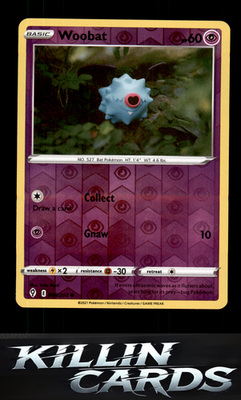 Reverse Holofoil Woobat 068/203 Pokemon Common SWSH07: Evolving Skies Card NM