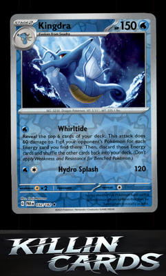 Reverse Holofoil Kingdra 032/182 Pokemon Rare SV04: Paradox Rift Card NM