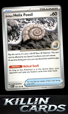 Antique Helix Fossil 153/165 Pokemon Common SV: Scarlet & Violet 151 Card NM
