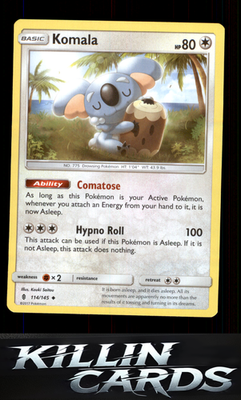 Komala 114/145 Pokemon Uncommon SM - Guardians Rising Card LP