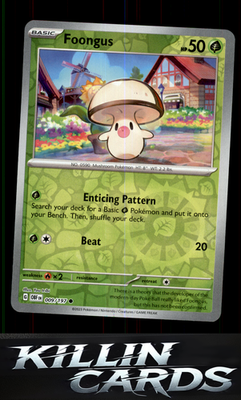 Reverse Holofoil Foongus 009/197 Pokemon Common SV03: Obsidian Flames Card NM