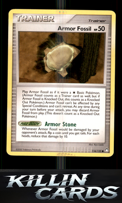 Armor Fossil 116/123 Pokemon Common Mysterious Treasures Card LP