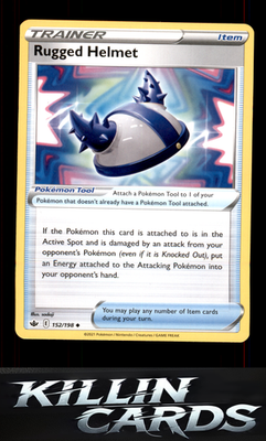 Rugged Helmet 152/198 Pokemon Uncommon SWSH06: Chilling Reign Card NM