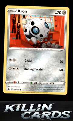 Aron 109/198 Pokemon Common SWSH06: Chilling Reign Card NM