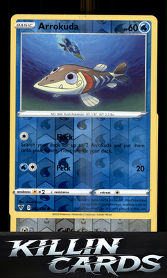 Reverse Holofoil Arrokuda 041/185 Pokemon Common SWSH04: Vivid Voltage Card NM