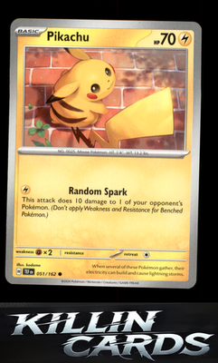 Pikachu 051/162 Pokemon Common SV05: Temporal Forces Card NM