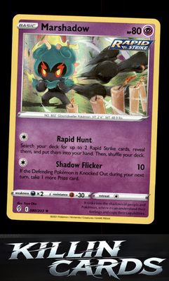 Marshadow 080/203 Pokemon Holo Rare SWSH07: Evolving Skies Card LP