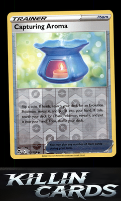 Reverse Holofoil Capturing Aroma 153/195 Pokemon Uncommon SWSH12: Silver Tempest