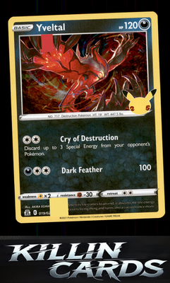 Yveltal 019/025 Pokemon Holo Rare Celebrations Card NM