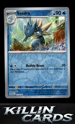Reverse Holofoil Seadra 031/182 Pokemon Common SV04: Paradox Rift Card NM