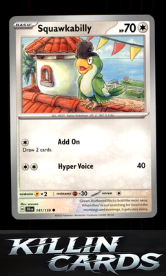 Squawkabilly 141/159 Pokemon Common SV09: Journey Together Card NM