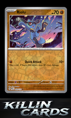 Reverse Holofoil Riolu 050/131 Pokemon Common SV: Prismatic Evolutions Card NM