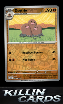 Reverse Holofoil Dugtrio 051/165 Pokemon Uncommon SV: Scarlet & Violet 151 Card