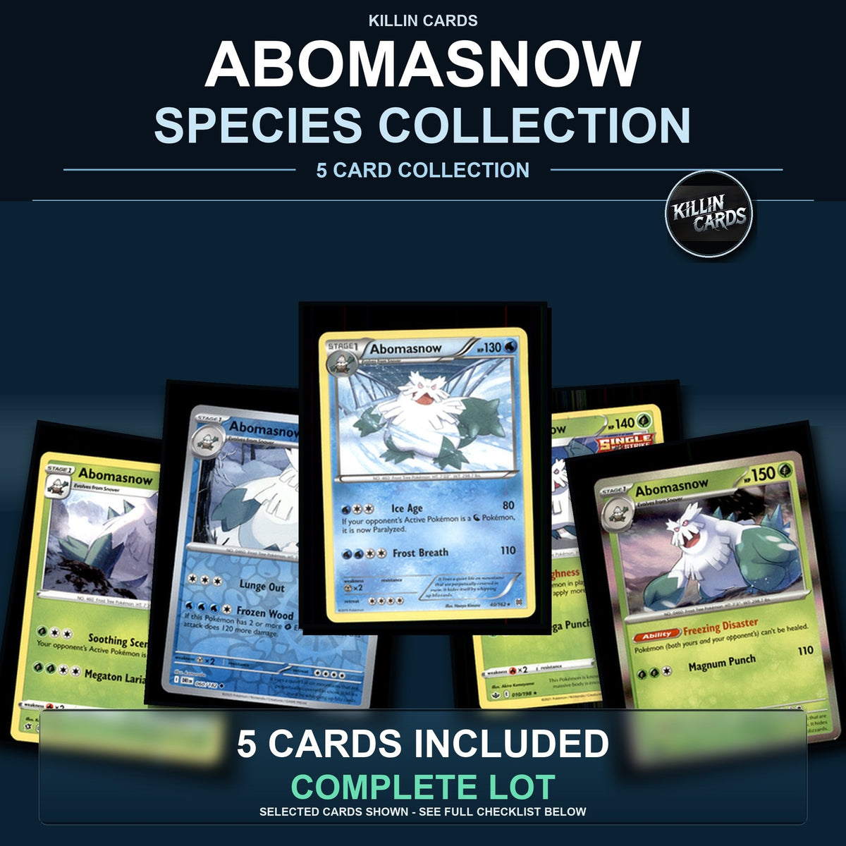 Pokemon TCG Abomasnow Species Collection 5 Different Cards