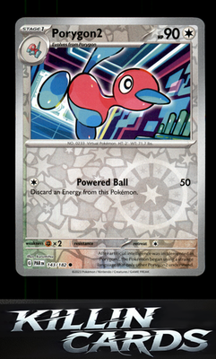 Reverse Holofoil Porygon2 143/182 Pokemon Common SV04: Paradox Rift Card NM