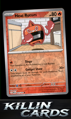 Reverse Holofoil Heat Rotom 043/182 Pokemon Common SV10: Destined Rivals Card NM