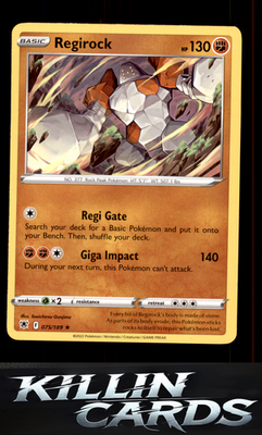 Regirock 075/189 Pokemon Rare SWSH10: Astral Radiance Card NM