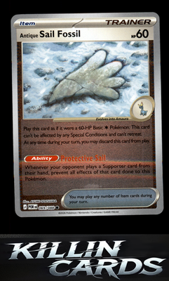 Reverse Holofoil Antique Sail Fossil 069/088 Pokemon Common ME03: Perfect Order