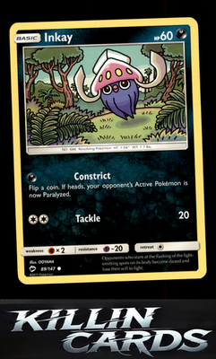 Inkay 89/147 Pokemon Common SM - Burning Shadows Card LP