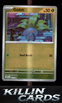 Reverse Holofoil Oddish 001/094 Pokemon Common ME02: Phantasmal Flames Card NM