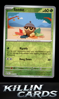 Reverse Holofoil Seedot 003/162 Pokemon Common SV05: Temporal Forces Card NM