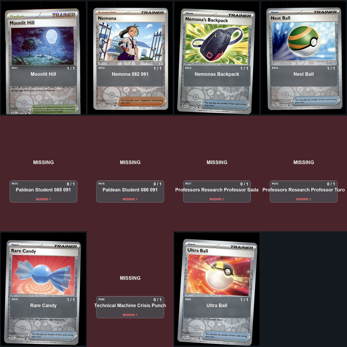 Pokemon TCG SV: Paldean Fates Reverse Holo Master Set 72 Reverse Holo Card