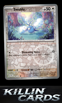 Reverse Holofoil Swablu 148/191 Pokemon Common SV08: Surging Sparks Card NM