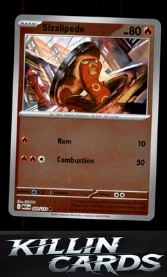 Reverse Holofoil Sizzlipede 029/132 Pokemon Common ME01: Mega Evolution Card NM
