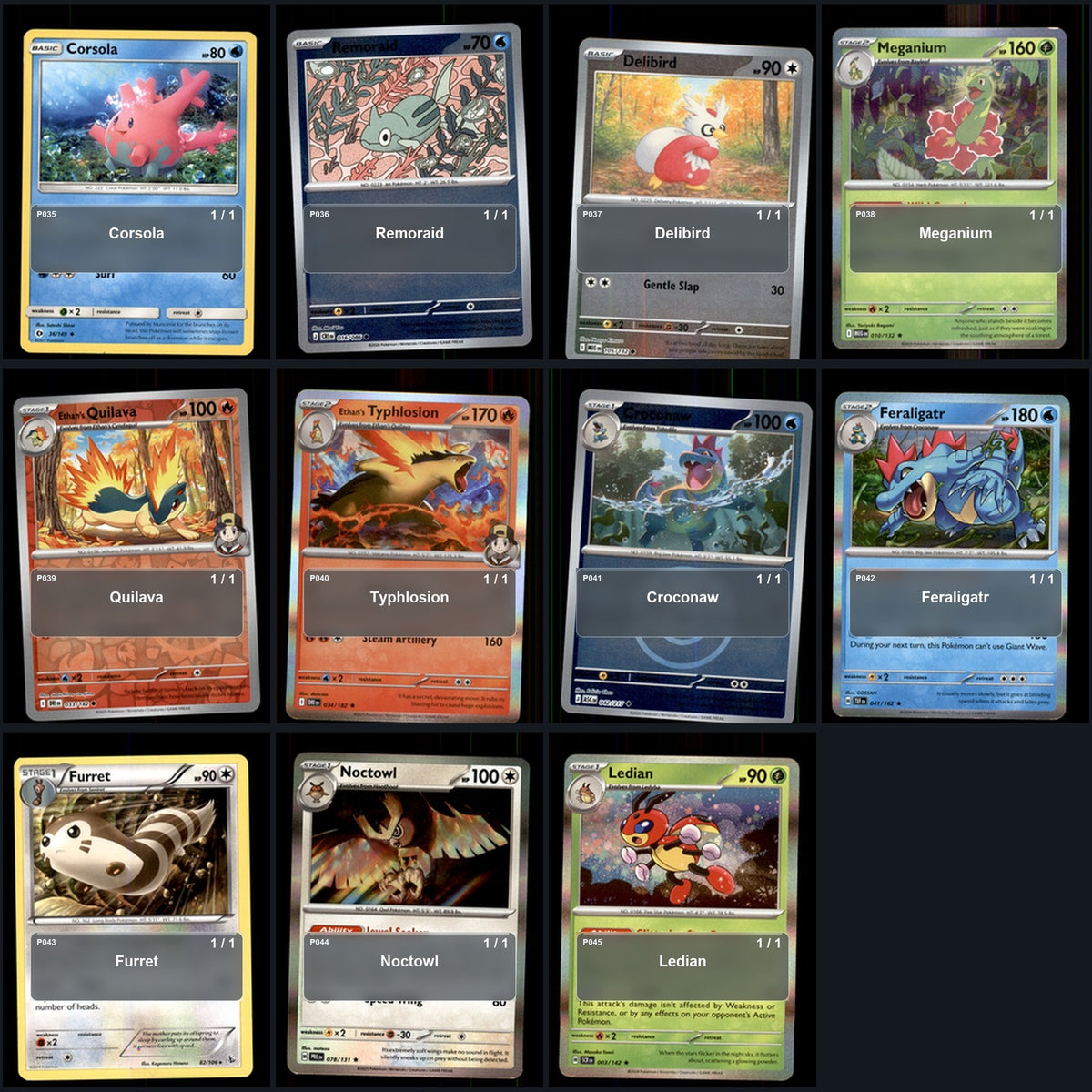 Pokemon TCG Generation 2 Johto Pokemon Pokedex Set 95 Cards Collection