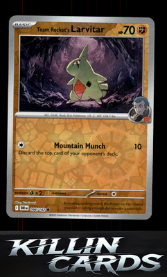 Reverse Holofoil Team Rocket's Larvitar 094/182 Pokemon Common SV10: Destined Ri