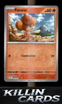 Reverse Holofoil Pansear 022/191 Pokemon Common SV08: Surging Sparks Card NM