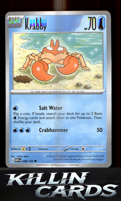 Krabby 098/165 Pokemon Common SV: Scarlet & Violet 151 Card NM