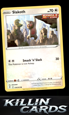 Slakoth 129/203 Pokemon Common SWSH07: Evolving Skies Card NM